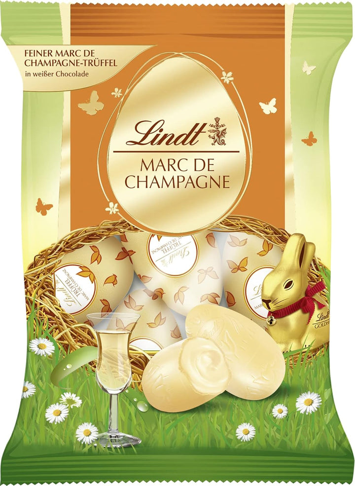 Lindt Schokolade Spezialitäten Mix Eier | 3 X 90 G | Vollmilch-Eier in Fünf Sorten Mit Und Ohne Alkohol (Marc De Champagne, Nougat, Cresta, Mousse Au Chocolat, Lindor Milch) | Oster Schokolade