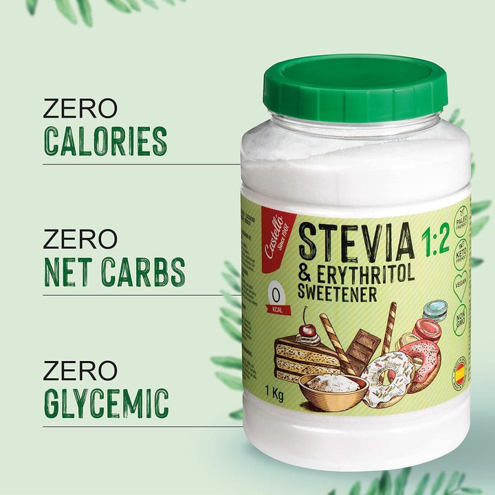 Stevia + Eritritol 1:2 Îndulcitor, 1G = 2G Zahăr, 1 Kg