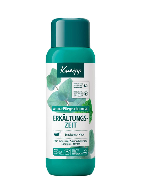 Kneipp Aroma Foam Bath Cold Season, aditiv de baie cu uleiuri esențiale naturale de eucalipt și mentă, 400 ml