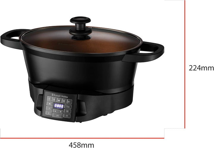 Russell Hobbs Multikocher 6,5L [Digitales Display] 8 Kochfunktionen (Slow Cooker, Dampfgarer, Reiskocher, Bräter, Sous Vide Garer, Kocher, Warmhaltebehälter, Schongarer) Spülmaschinengeeignet 28270-56