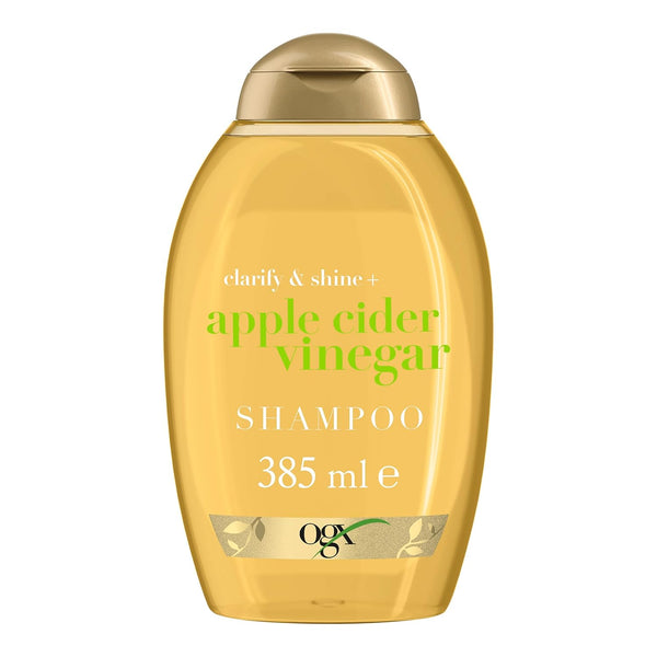 OGX Clarify & Shine Apple Cider Vinegar Shampoo, Klärende Haarpflege Mit Apfelessig, Sanftes Clarifying Shampoo Für Mehr Glanz, Kräftigendes Shampoo Ohne Sulfate (385 Ml)