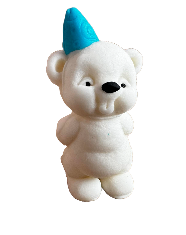 Essbare Zuckerpastendekoration, Teddybär mit blauem Helm, Jungen