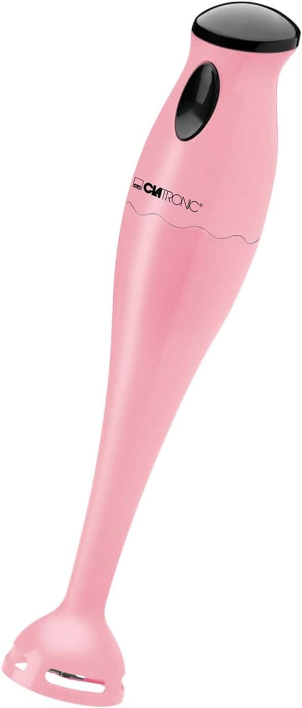 Clatronic Stabmixer/Pürierstab/Blender/Stab-Mixer/Stick/Mixstab SM 3577; Edelstahl-Schlagmesser; Für Smoothie, Kürbispüree, Babybrei, Milchshake; Mit Mixbehälter (500 Ml); 180 Watt; Pink