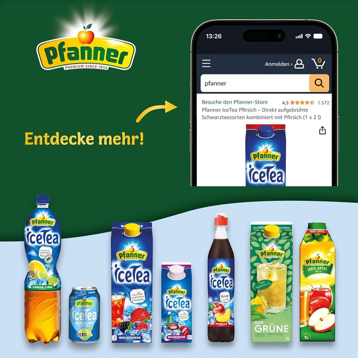 Pfanner Nectar de fructe cu căpșuni (8 X 1 litru) - 30 % conținut de fructe - băutură de căpșuni