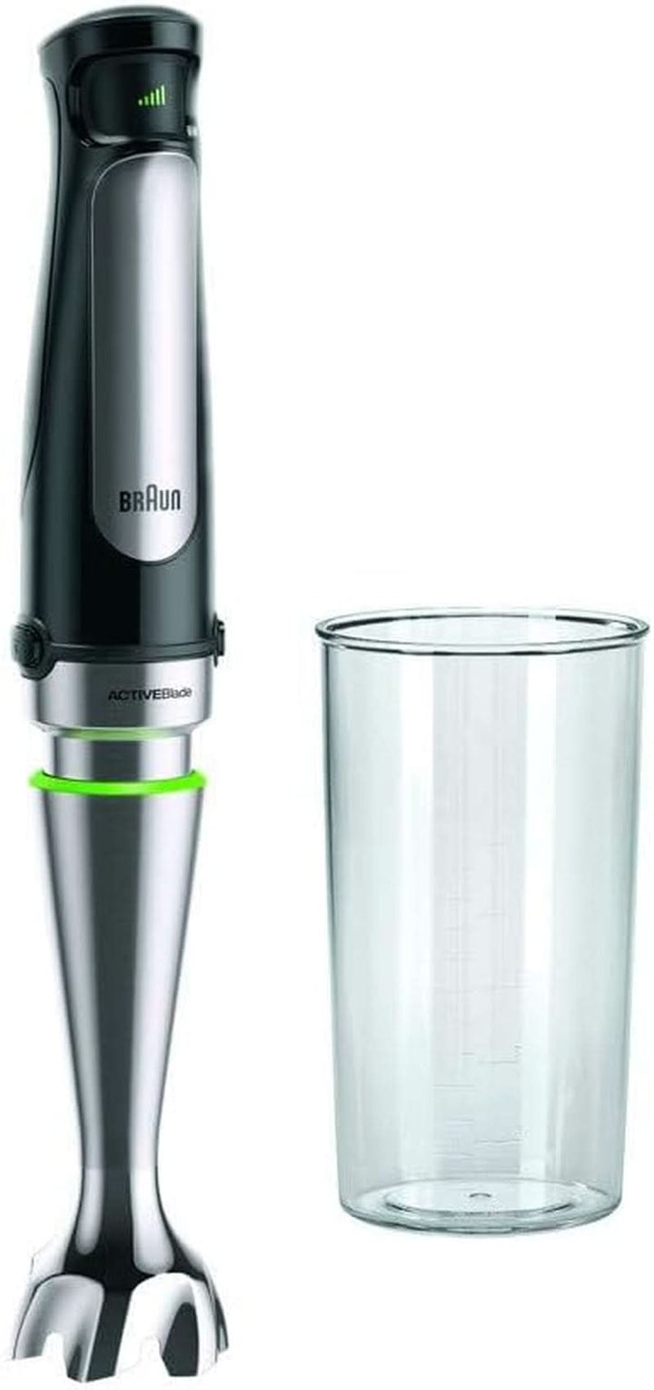 Braun Multiquick 7 MQ 7035X Stabmixer - Pürierstab Mit Abnehmbarem Edelstahl Mixfuß Mit Activeblade Technologie Zum Pürieren Der Härtesten Zutaten, Inkl. 3-Teiliges Zubehör Set, 1000 Watt, Schwarz