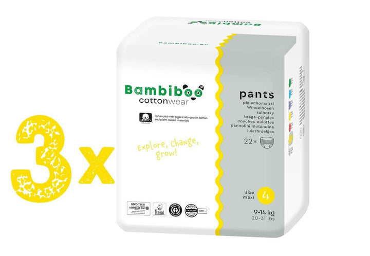 Bambiboo Scutece pentru copii - COTTONWEAR - Scutece de unică folosință pentru copii din bumbac organic și țesături pe bază de plante cu buric decupat