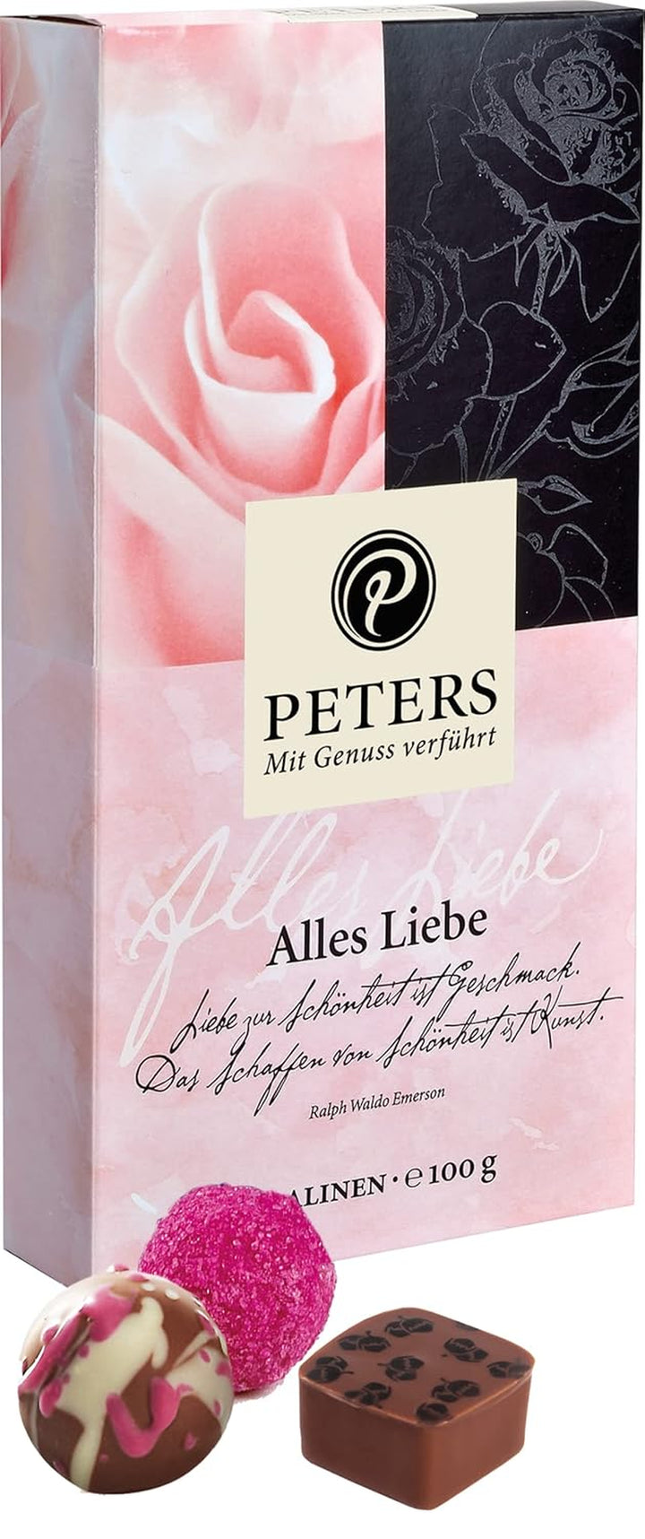 Peters Mit Genuss Verführt | Alles Liebe | Mit Alkohol | Pralinen-Mischung | Köstliche Pralinés | Schokolade | Geschenk | Dankeschön | Geschenkidee | Made in Germany | 200G