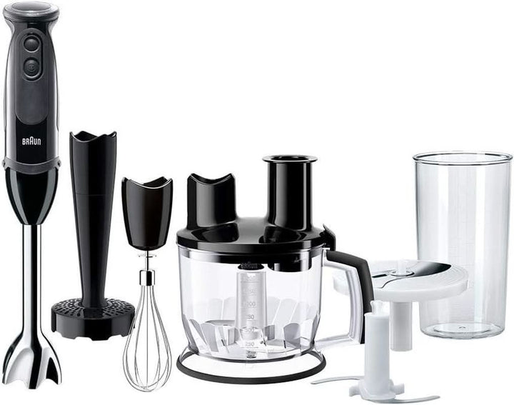 Braun Stabmixer MQ 5200WH - Multiquick 5 Vario Pürierstab Mit Edelstahl Mixfuß, 1000 Watt, Inkl. 600 Ml Mix- & Messbecher, Weiß/Grau