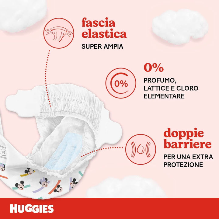 Huggies Ultra Comfort, scutece mărimea 4 (7-18 kg), design Disney, pachet de depozitare