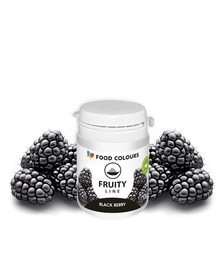 Natürliches Farbstoffpulver Fruity Line BLACKBERRY 15G Natürliches Färbepulver Für Cremes, Zuckerguss, Biskuitteig Lebensmittelfarbstoff in Pulverform Für Getränke, Gelees