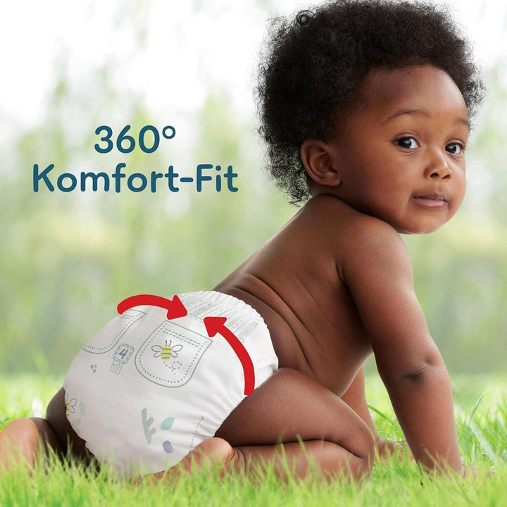 Pampers Harmonie Windeln Pants Baby, Größe 4 (9Kg-15Kg), Monatsbox, Sanfter Hautschutz Und Pflanzenbasierte Inhaltsstoffe, 168 Höschenwindeln