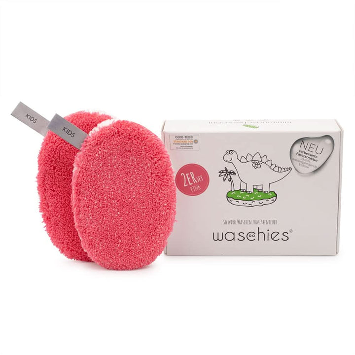 Waschies KIDS Wasch-Pads Für Babys Und Kinder, Zur Reinigung Nur Mit Wasser, Wiederverwendbar, Hautschonend, Supersoft, Made in Germany, Grün, 2Er Set