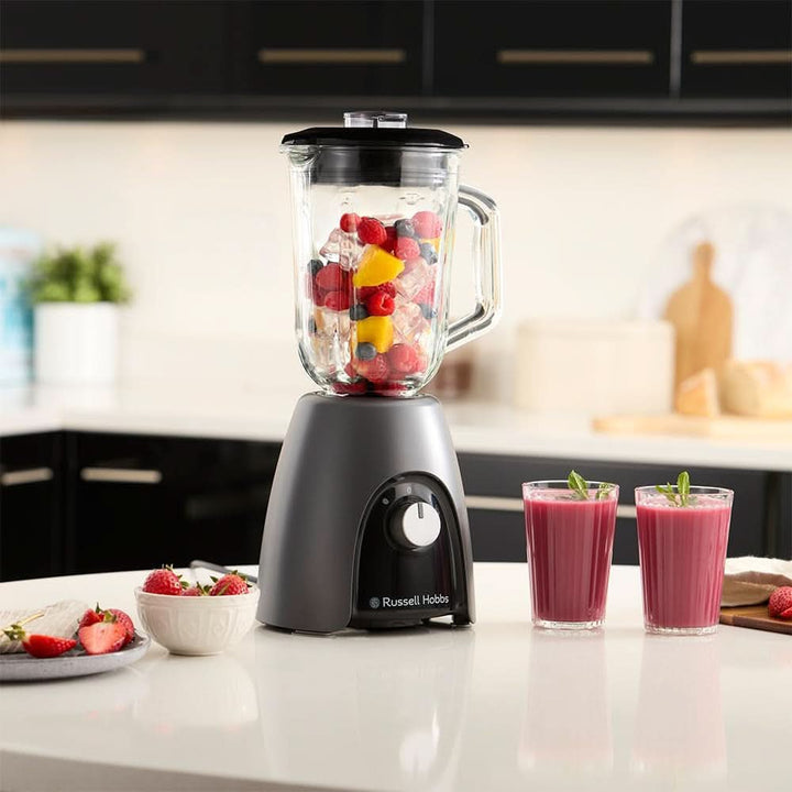 Russell Hobbs Standmixer [Smoothie Maker] Mixer (Blender, 1,5L Glasbehälter, 2 Stufen Und Pulse-Funktion, Bpa-Frei, Edelstahlmesser, 850 Watt Hochstleistung) Matte Charcoal 27121-56