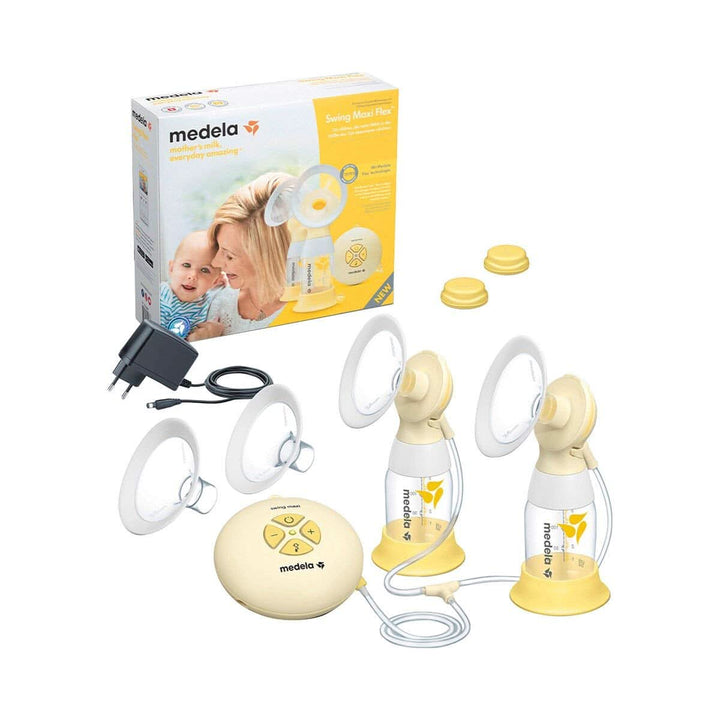 Medela Swing Maxi Flex Elektrische Doppel-Milchpumpe – Mehr Milch in Kürzerer Zeit – Mit Personalfit Flex Brusthaube Und Medela 2-Phasen Expression-Technologie, 1 Stück (1Er Pack)