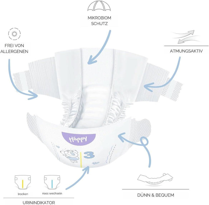 Bella Baby Happy Windeln Soft & Delicate Gr.3 Midi 5-9 Kg HAPPY BOX 140 Stück