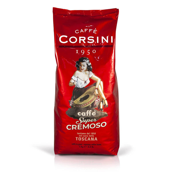 Corsini Caffe Super Cremoso in Grani Italienischen Espresso Bohnen - Mischung Aus Erstklassigen Kaffeesorten Für Einen Vollmundigen Kaffee Mit Starkem Charakter Und Lang Anhaltendem Nachgeschmack