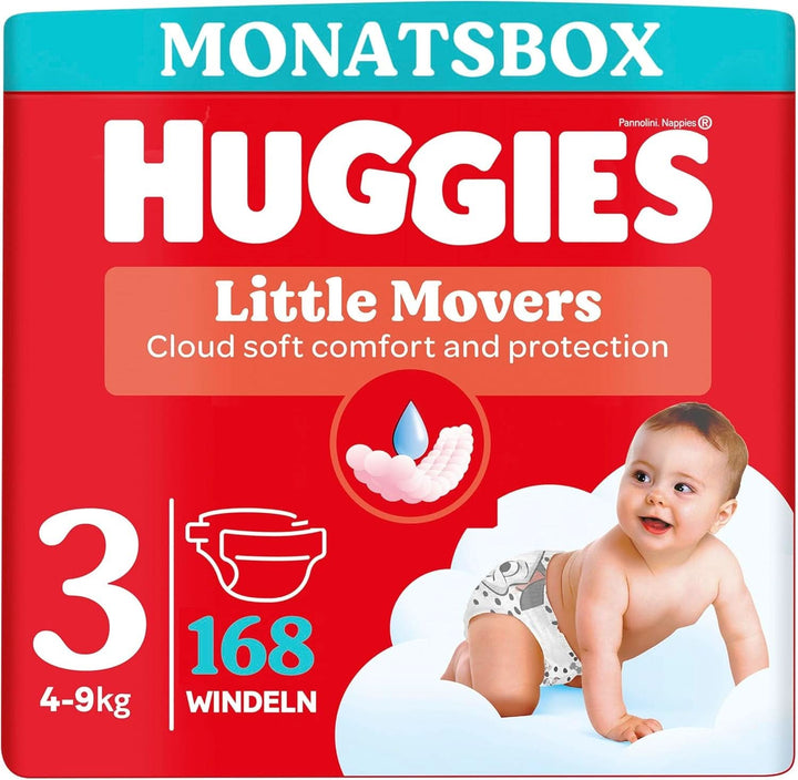 Huggies Ultra Comfort Babywindeln, Größe 3 (4-9 Kg), 168 Stück