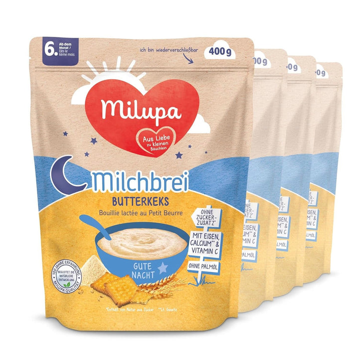 Milupa Milchbrei Sanfter Start – Glutenfreier Babybrei Ohne Palmöl – Frei Von Konservierungs- Und Farbstoffen – Ab Dem 5. Monat – 4 X 400 G