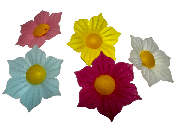 Set 5 edible decorations of edible wafer paper of napolita, flowers