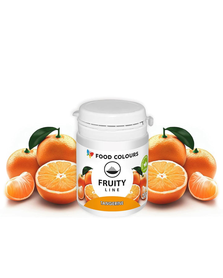 Natürliches Farbstoffpulver Fruity Line TANGERINE 20G Natürliches Färbepulver Für Cremes, Zuckerguss, Biskuitteig Lebensmittelfarbstoff in Pulverform Für Getränke, Gelees