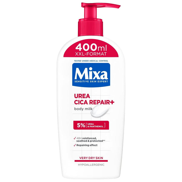 Mixa Urea Cica Body Lotion XXL, Cu uree și pantenol regenerant, Lapte de corp calmant și protector, Pentru piele uscată, 400 ml