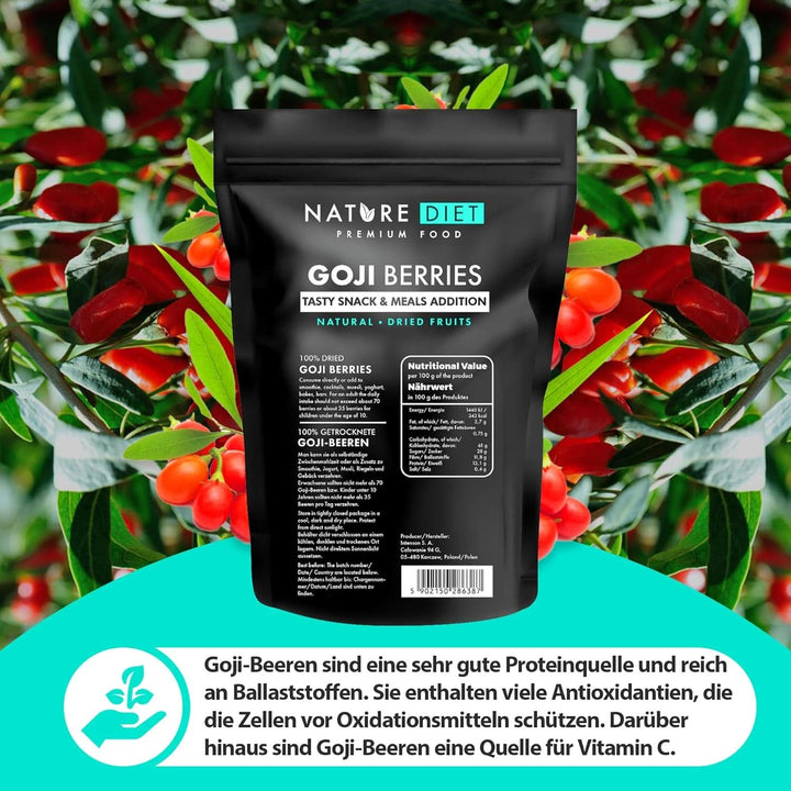 Nature Diet - Goji berries 1000 G | Fructe de pădure uscate