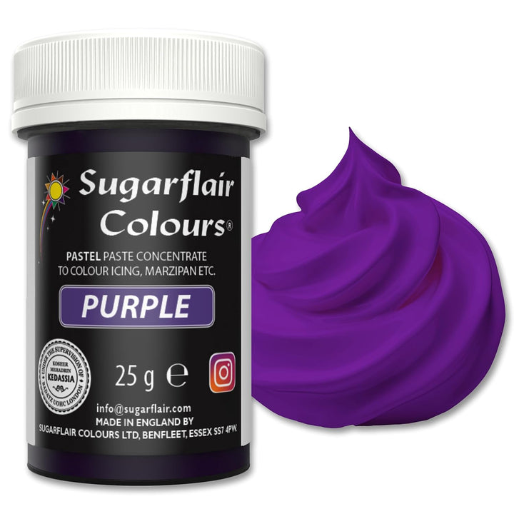 Sugarflair Lebensmittelfarbe Pasta Pastel Violet, Pasta Lebensmittel Farbe Für Fondant Und Marzipan, Spectral Concentrated Paste Colours - 25G