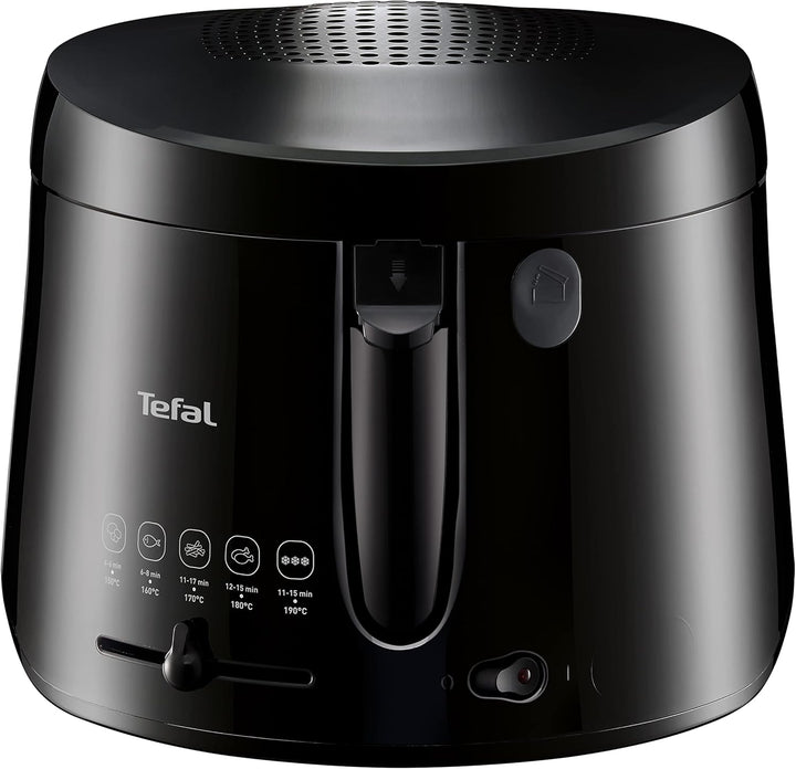 Tefal Maxi Fry Fritteuse, Cool Wall Technologie, Bis Zu 1,2 Kg Fassungsvermögen, Einklappbarer Griff, Kompakte Größe, Regelbares Thermostat Von 150°C Bis 190°C, Schwarz, FF1078