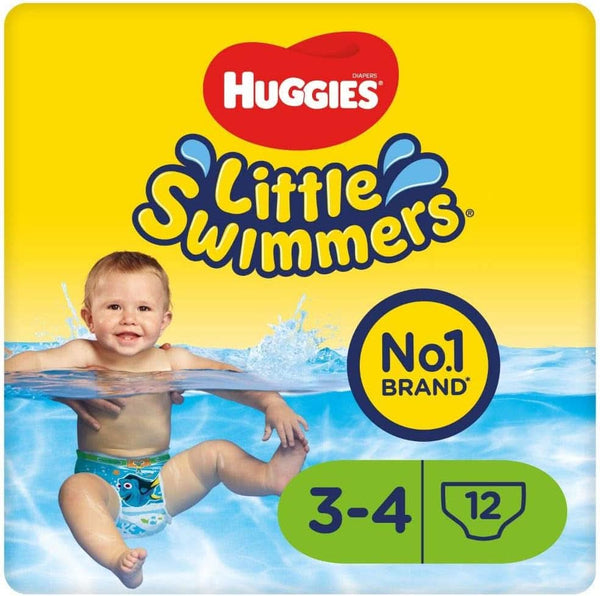 Huggies Little Swimmers Scutece de baie de unică folosință pentru bebeluși și copii, mărimea 3-4 (7-15 kg), 12 scutece de baie, unisex